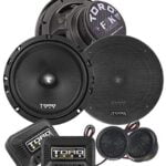 TORO TECH – F6K, 6.5 Inch Component Car Speaker Set - 200 Watt MAX / 100 Watts RMS, 13mm Ferro Fluid Tweeters, 4 Ohm, 1” KSV Voice Coils. Two Speakers, 2 Tweeters, 2 Crossovers, 2 Grills(Sold As Pair)