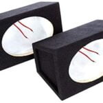 Atrend Pro Audio Tuned Speaker Enclosures Set of 2 (6 x 9 Inch) High-Grade 5/8 Inch MDF Reduces Rattles and Improves Sound Quality - Nickel Finish Speaker Terminals 18 Gauge Audio Cables