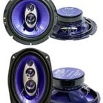 2) Pyle PL63BL 6.5" 360W 3-Way + 2) 6x9" 400W 4-Way Car Coaxial Speakers - Blue
