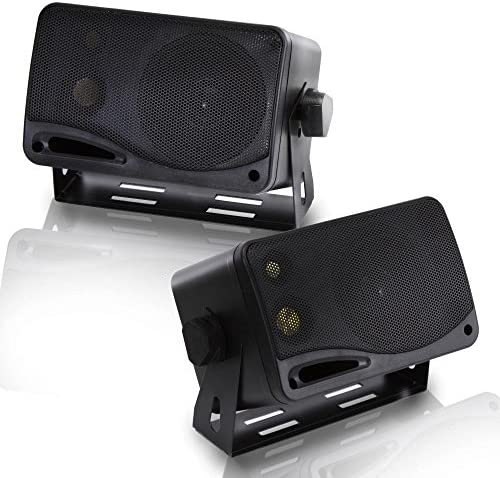 3-Way Indoor Outdoor Speaker System - 3.5 Inch 200W Pair of Mini Box Ceiling Wall Mount Speakers w/ 1" Tweeter, 3.25" Woofer, 1.75” Midrange - Home Theater Entertainment, PA System - Pyramid 2022SX