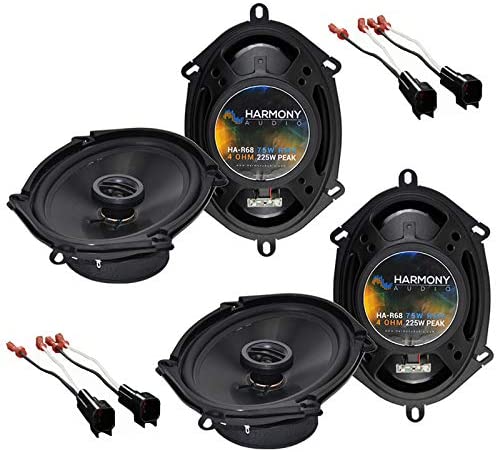 Harmony Audio Bundle Compatible with 2001-2012 Ford Escape (2) HA-R68 5x7 6x8 New Factory Speaker Replacement Upgrade Package 225W Speakers with HA-725600 Speaker Replacement Harness