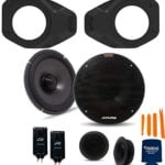 Alpine R-S65C 6.5" Component Speakers with SSV Works JJT-SA065 Speaker Adapters Compatible with Wrangler JL & Gladiator JT