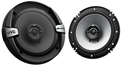 JVC CS-DR162 DRVN Series 6.5 Inch 2-Way 300 Wats Car Speakers (Coaxial)- Set of 2 (Black) with horn ring sound enhancer