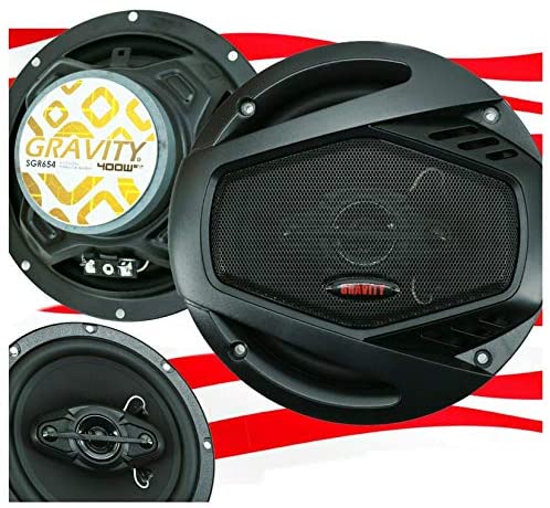 Gravity SGR654 6.5 Inch 4-Way Car Audio Full Range Speakers - 800Watts Maximum Power Handling Moisture Resistant Rubber Surround Frequency Response- 60Hz- 20KHz -Pair