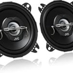 JVC CS-J420X - Altavoces coaxiales para coche (21 W RMS, 45 - 22000 Hz, 10cm (4'), 2 vías), negro