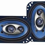 Pyle 4'' x 6'' Three Way Sound Speaker System - Pro Mid Range Triaxial Loud Audio 240 Watt per Pair w/ 4 Ohm Impedance and 3/4'' Piezo Tweeter for Car Component Stereo PL463BL