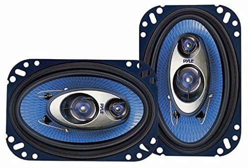 Pyle 4'' x 6'' Three Way Sound Speaker System - Pro Mid Range Triaxial Loud Audio 240 Watt per Pair w/ 4 Ohm Impedance and 3/4'' Piezo Tweeter for Car Component Stereo PL463BL