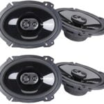 2 Pairs of Rockford Fosgate Punch P1683 260W Peak (130W Rms) 6" X 8" Punch Series 3-Way Full Range Coaxial Speakers - 4 Speakers + Gravity Magnet Phone Holder