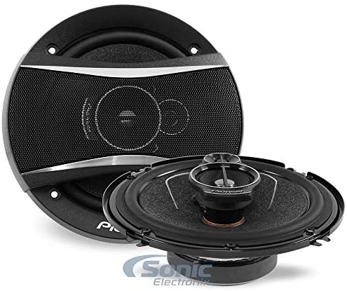 Pioneer TS-A1676R A Series 6.5 inch 320 Watts Max 3-Way Car Speakers Pair with Multilayer Mica Matrix Cone Design,black