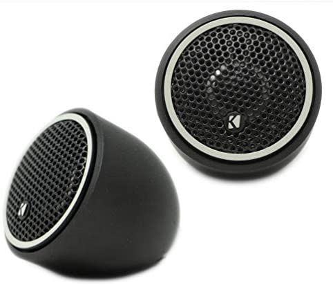 Kicker 46CST204 CS Series 100W Peak Power 0.75 Inch 4 Ohm 92 Decibel Three Option Fitting Titanium Tweeter Car Audio Speakers (Pair)