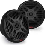 6.5 Inch Marine Speakers - Coaxial 2-Way Waterproof Component Speaker Pair | Audio Stereo Sound System with Wireless RF Streaming Support | 6.5" In., 600 Watt - Pyle PLMRF65SB