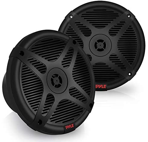 6.5 Inch Marine Speakers - Coaxial 2-Way Waterproof Component Speaker Pair | Audio Stereo Sound System with Wireless RF Streaming Support | 6.5" In., 600 Watt - Pyle PLMRF65SB