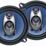 5.25” Car Sound Speaker (Pair) - Upgraded Blue Poly Injection Cone 3-Way 200 Watt Peak w/Non-fatiguing Butyl Rubber Surround 100-20Khz Frequency Response 4 Ohm & 1" ASV Voice Coil - Pyle PL53BL