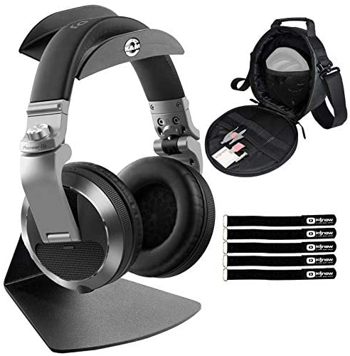 Pioneer HDJ-X7-S Over Ear Silver Pro DJ Headphones w/Table Stand + Carry Case