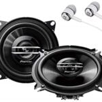 Pioneer TS-G1020S 420 Watts Max Power 4" 2-Way G-Series Coaxial Full Range Car Audio Stereo Speakers with ALPHASONIK Earbuds