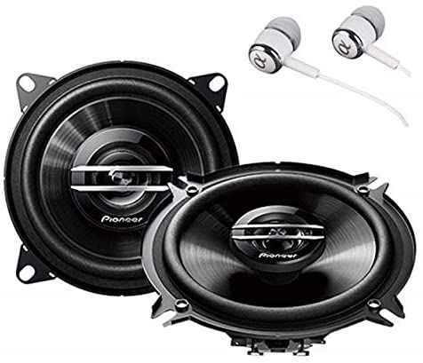 Pioneer TS-G1020S 420 Watts Max Power 4" 2-Way G-Series Coaxial Full Range Car Audio Stereo Speakers with ALPHASONIK Earbuds