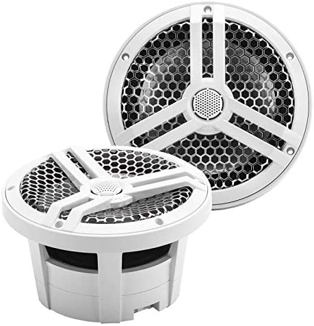 Skar Audio SK8M 8" 2-Way Marine Full Range 500 Watt Coaxial Speakers, Pair (White)