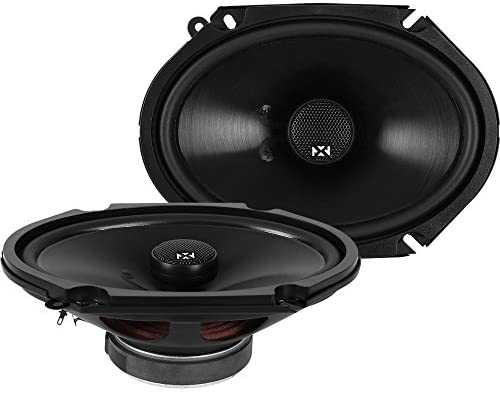 NVX NSP68 Set of 2 N-Series 6 x 8 inch Professional Grade True 80 watt RMS 2-Way Coaxial Car Speakers with Silk Dome Tweeters