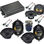 Compatible with Ford Escort 1985-1990 Factory Speaker Replacement Harmony Audio Bundle R4 R68 & CXA360.4 Amp