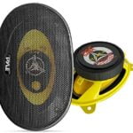 Car Three-Way Speaker System - Pro 4 x 6 Inch 180W 4 Ohm Mid Tweeter Component Audio Sound Speakers For Car Stereo w/ 30 Oz Magnet Structure, 2” Mount Depth Fits Standard OEM - Pyle PLG46.3 (Pair)