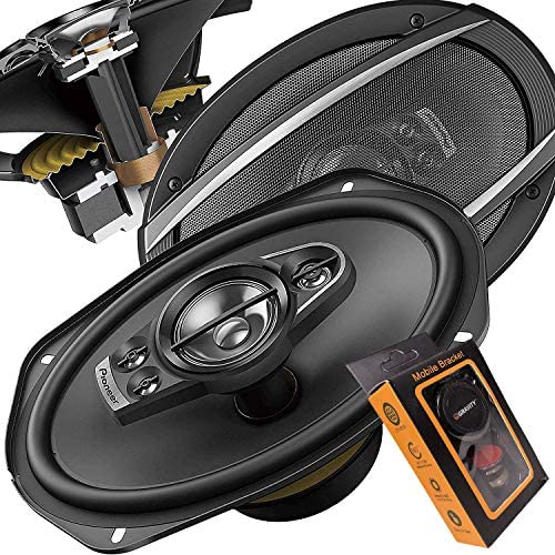 Pioneer 6 Inch X 9 Inch 6x9 700W 5-Way A-Series Coaxial Car Speakers System with Gravity Mobile Bracket Holder