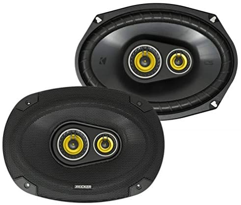 Kicker CS Series 150 Watt 6 x 9 Inch Car Audio Coaxial Speaker Pair, Yellow