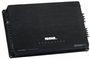 Sound Storm EV2.2000 Evolution 2000 Watt, 2 Channel, 2 to 8 Ohm Stable Class A/B, Full Range, Bridgeable, MOSFET Car Amplifier with Remote Subwoofer Control