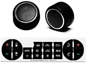 Replacement GM 22912547 Rear Radio Volume Control Knob Button,Gift AC Dash Button Repair Kit for Select GM Vehicles for 07-14 Chevrolet Chevy GMC Buick Cadillac(Pack of 2)