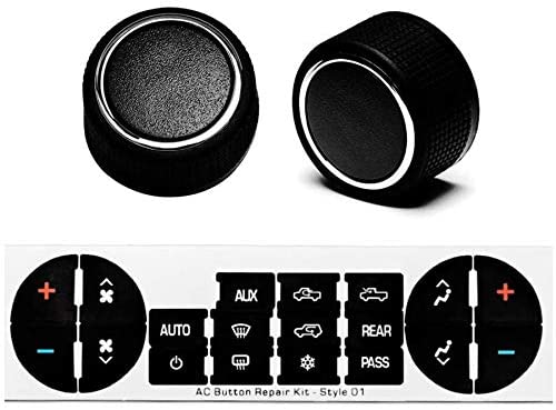 Replacement GM 22912547 Rear Radio Volume Control Knob Button,Gift AC Dash Button Repair Kit for Select GM Vehicles for 07-14 Chevrolet Chevy GMC Buick Cadillac(Pack of 2)