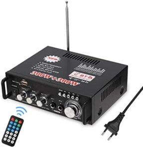 Docooler 12 V / 220V Mini Amplificador Audio Bluetooth,HiFi Audio Estéreo Amplificador 2CH Pantalla LCD de Alta fidelidad , BT FM Radio Portátil Auto Home 600 W, Mando a Distancia Audio Amplificador