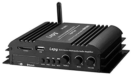 Nobsound Lepy Hi-Fi Stereo Multimedia 4-Channel 180w (45W x 4) Bluetooth Power Amplifier Audio Amp Booster USB SD DVD CD FM MP3 for Car Vehicle Home Booster Remote Control & LED Display Screen