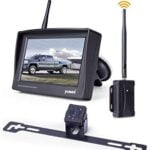Digital Wireless Backup Camera Kit, 4.3’’ LCD Monitor + IP69 Waterproof Rear View License Plate Reverse Back Up Camera with Super Night Vision for RV, Cars, Trucks, Vans, Trailers