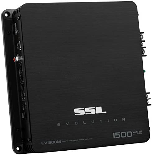 Sound Storm EV1500M Evolution 1500 Watt, 2 Ohm Stable Class A/B, Monoblock, MOSFET Car Amplifier with Remote Subwoofer Control