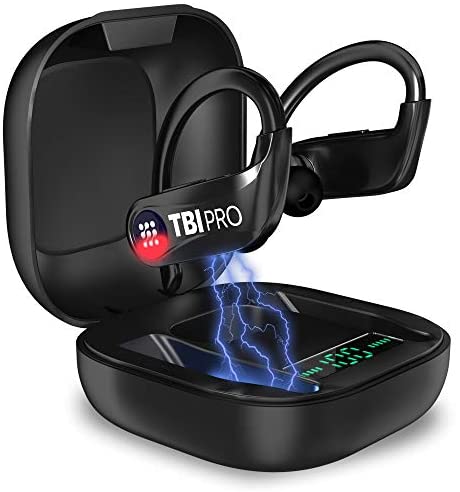 PowerPro Sport 5.0 Bluetooth Headphones - 50 Hours, HD Stereo Earphones - Powerbeats Pro Style TWS Totally Wireless Earbuds IPX7 Waterproof in-ear Buds with Best Mic for iPhone, Running, Gym, Exercise
