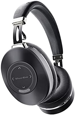 Bluedio H2 Active Noise Canceling Headphones Bluetooth Headphones with Mic Slide Control 57mm Driver Deep HiFi Bass Wireless Headphones Over Ear, 40 Hours Playtime for Travel/Work, Black
