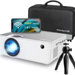 1080P HD Projector, WiFi Projector Bluetooth Projector, FANGOR 230" Portable Movie Projector with Tripod, Home Theater Video Projector Compatible with TV Stick, HDMI, VGA, USB, Laptop, iOS & Android