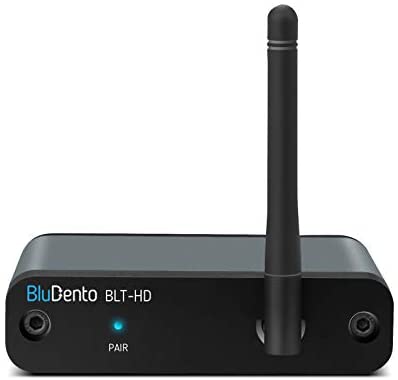 BluDento aptX HD, Bluetooth 5.0 Music Receiver True HiFi Long Range BLT-HD, BUILT-IN Burr Brown DAC, for Streaming Audio to Any A/V Receiver, Powered Speaker, Amplifier