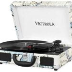 Victrola Vintage 3-Speed Bluetooth Portable Suitcase Record Player with Built-in Speakers | Upgraded Turntable Audio Sound| Includes Extra Stylus | Retro Map (VSC-550BT-P4)