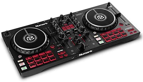 Numark Mixtrack Pro FX - Controlador DJ de 2 secciones para Serato DJ con mezclador DJ, interfaz de audio incorporada, ruedas de selección táctiles capacitivas y paletas de efectos