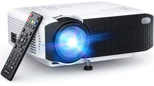 APEMAN Mini Proyector Portátil en Casa, Soporte HD 1080P, 5000 Lúmenes, Pantalla Grande, Altavoces Duales, 50000 Horas Vida, Compatible con TV Stick, PS4 (Cable HDMI , RCA Incluido)