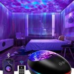 Galaxy Projector Led Star Night Light for Bedroom,Starry Skylight for Adults or Kids,Light up Ceiling with Ocean Wave,Nebula & Aurora,3 in 1 Lamp with Bluetooth Speaker,Aesthetic Game Room Decor