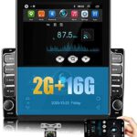 Camecho Android Car Stereo Double Din Radio 9.7'' Vertical 1080P Touch Screen with Bluetooth GPS Quad Cord 2GB 16GB FM Radio Support WiFi Connected Mirror Link for iOS/Android Phones+Backup Camera