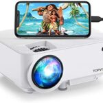 Mini Projector, TOPVISION 4000LUX Outdoor Movie Projector with Screen Mirroring,Full HD 1080P Supported LED Projector, Compatible with Fire Stick,HDMI,VGA,USB,TV,Box,Laptop,DVD