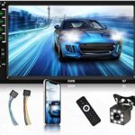 EKAT Car Stereo Double Din 7" Touchscreen Car Audio with Bluetooth Car MP5 Player with FM/AUX in/USB/SD,SWC, Mirror Link & Backup Camera