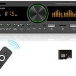 Dual USB Single Din Car Stereo Receiver, Push to Talk Assistant, Bluetooth Audio/Hands-Free Calling, Support APP Vehicle Location Fast Charging AM/FM/MP3/USB/AUX-IN/LCD + 32G SD Card + Remote