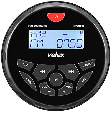 Boat Bluetooth Marine Stereo Radio Boat Radio AM FM Tuner Bluetooth Streaming Music Digital Media on Boats Golf Cart ATV UTV and Spa Hot Tubs