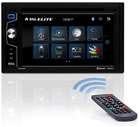 BOSS Audio Systems Elite BV755B Car DVD Player - Double Din, Bluetooth Audio and Calling, 6.2 Inch LCD Touchscreen, MP3 Player, CD, DVD, USB, SD, Auxiliary Input, AM/FM Radio Receiver