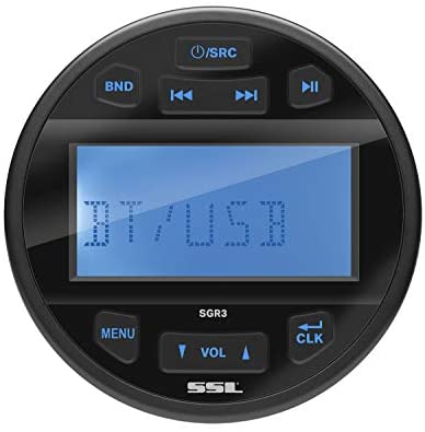 Sound Storm Laboratories SGR3 Marine Gauge Receiver - Bluetooth, Digital Media (No CD) MP3 Player, USB Port, Aux in, AM/FM Radio, Weatherproof