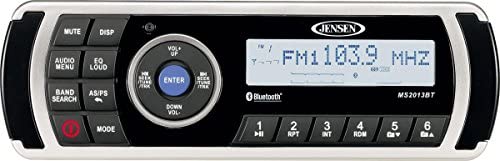 Jensen MS2013BT AM/FM/USB Waterproof Bluetooth Stereo with Streaming Audio (A2DP) & Controls (AVRCP), MP3/WMA via USB, 160W (4x40W) Maximum Power, Waterproof (IPX5), Corrosion & UV Resistant (Renewed)