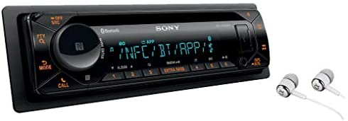 Sony MEX-N5300BT Built-in Dual Bluetooth Voice Command CD/MP3 AM/FM Radio Front USB AUX Pandora Spotify iHeartRadio iPod / iPhone Siri and Android Controls Car Stereo Receiver with ALPHASONIK EARBUDS